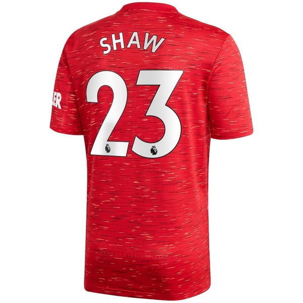 Camiseta Manchester United NO.23 Shaw Primera 2020-2021 Rojo